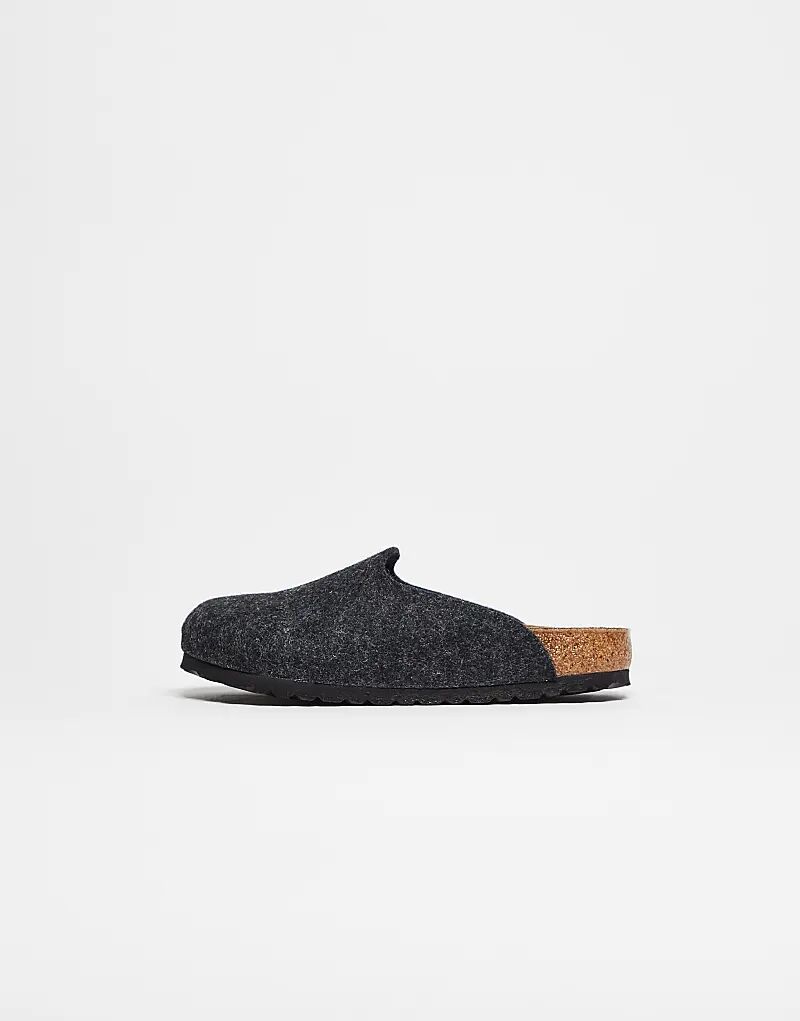 Тапочки Birkenstock унисекс Amsterdam Homeshoes антрацитового цвета