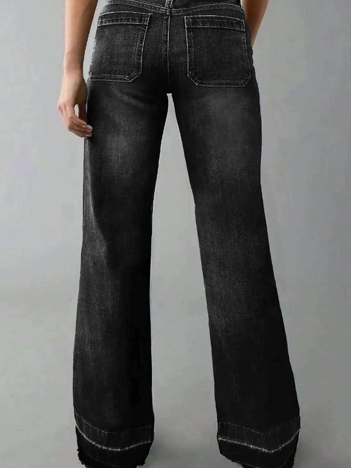 Женские джинсы Wide Straight Leg Mid Rise Stretchy Baggy Loose — фото 3