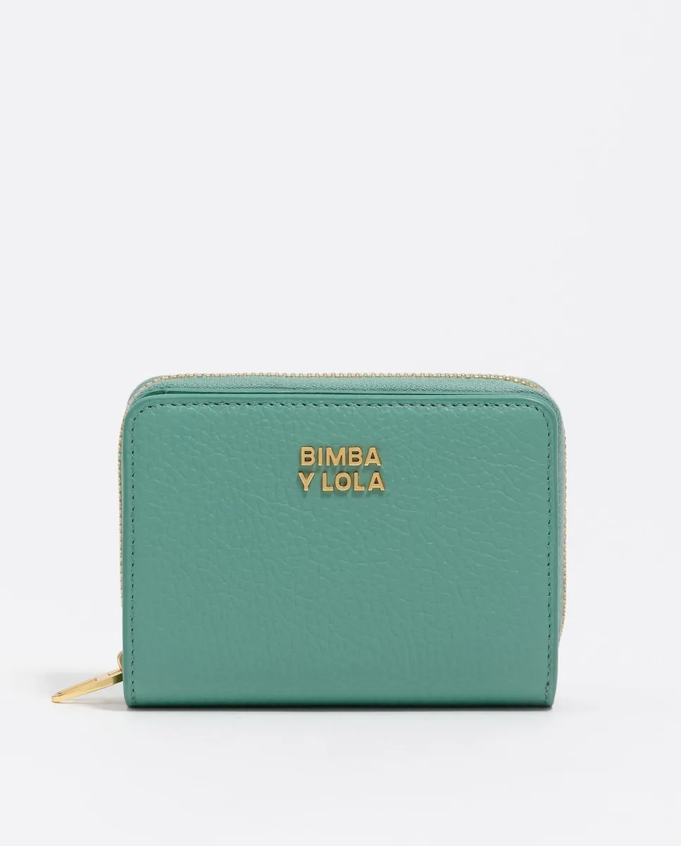 

Женский кожаный кошелек с застежкой-молнией мятного цвета Bimba y Lola