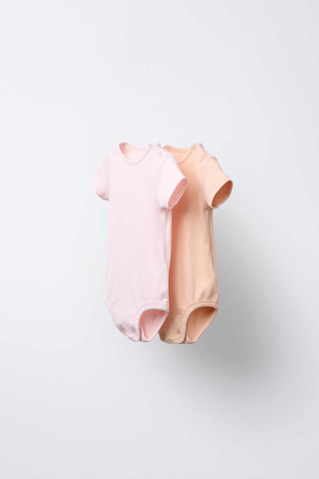 

2 комплекта боди в рубчик ZARA, розовый