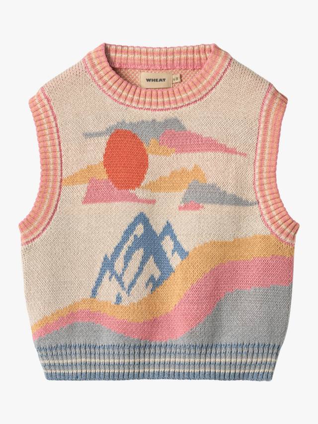 

Детский хлопковый жаккардовый безрукавный жилет WHEAT, Multi