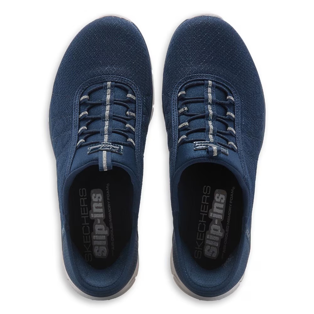 Кроссовки на резинках Slip-Ins brilliance - night shift bungee sneaker Skechers, navy sparkle — фото 4