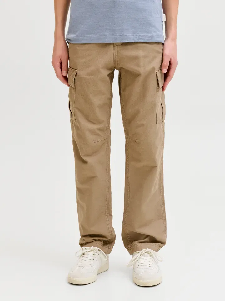 Штаны карго хлопковые JACK & JONES Junior, хаки — фото 2