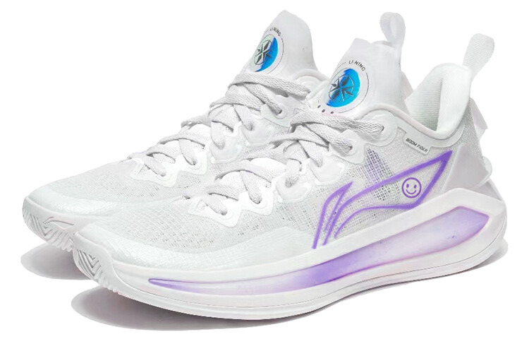 

Баскетбольные кроссовки Liren 3 V2 Basketball Shoes Unisex Low-Top White/Purple Lining