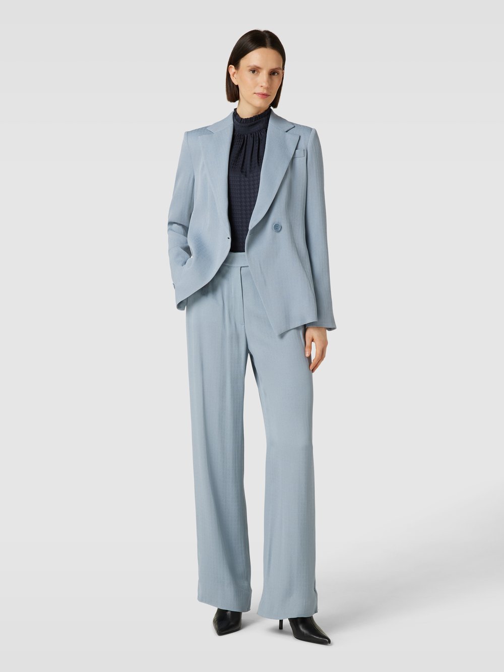 

Брюки из ткани с фактурным рисунком Emporio Armani, светло-голубой