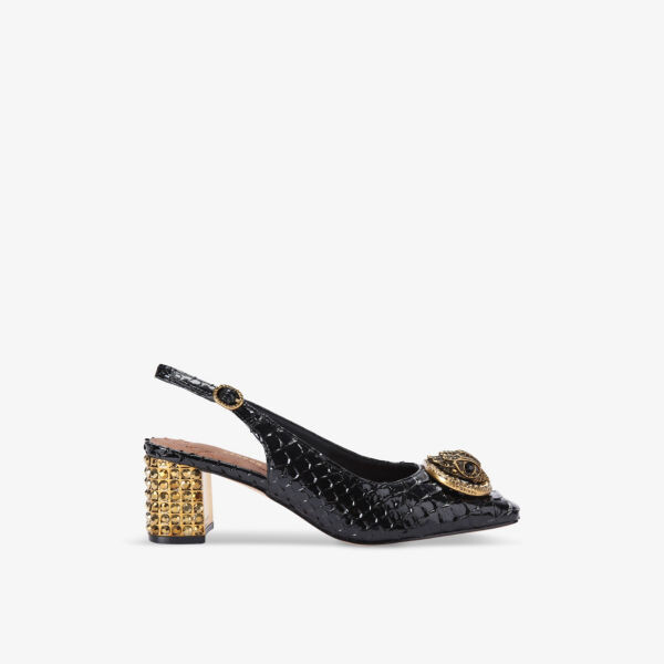 Туфли Chelsea из искусственной кожи с открытой пяткой и блочным каблуком Kurt Geiger London, черный