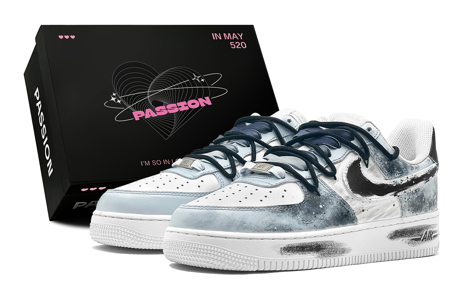 

Nike Кроссовки Air Force 1 Misty Rain Like A Dream в китайском стиле и модном тренде, низкие, для скейтбординга, мужские, светло-синие