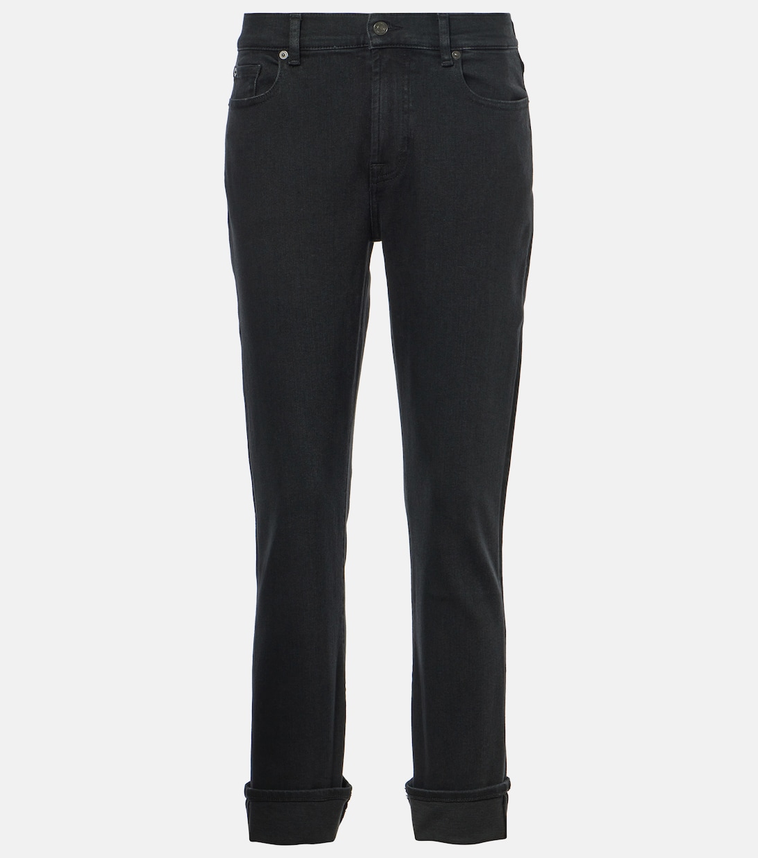 

Узкие джинсы скинни Relaxed Skinny с низкой посадкой 7 For All Mankind, черный