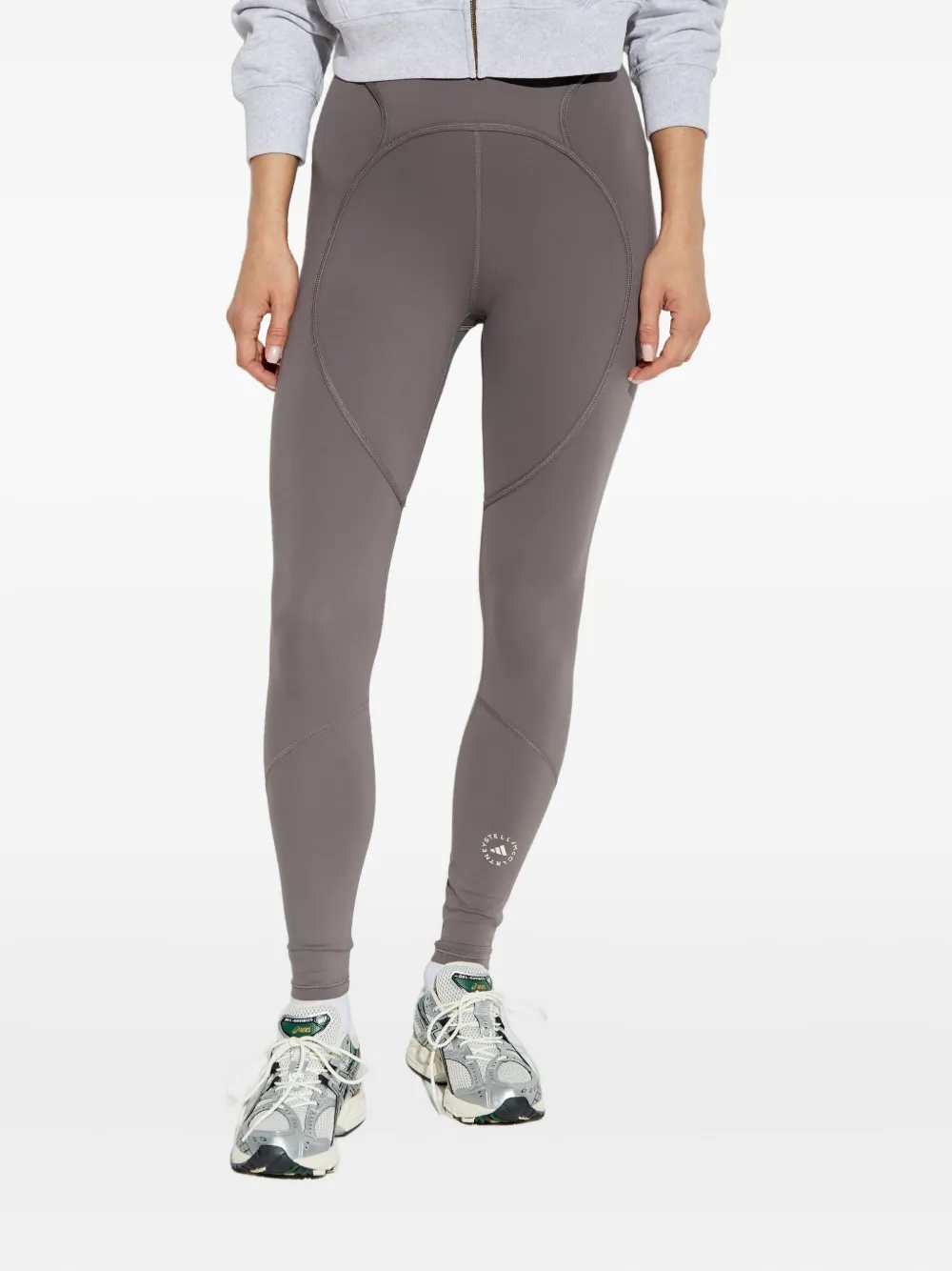 Леггинсы с вставками в форме сердца Adidas by Stella McCartney, серый — фото 3