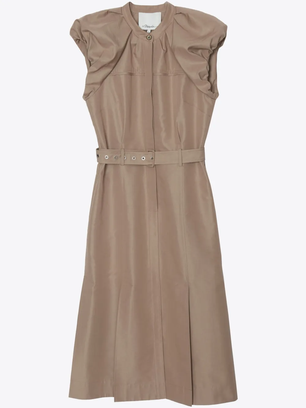 

Платье из поплина с поясом 3.1 Phillip Lim, нейтральный