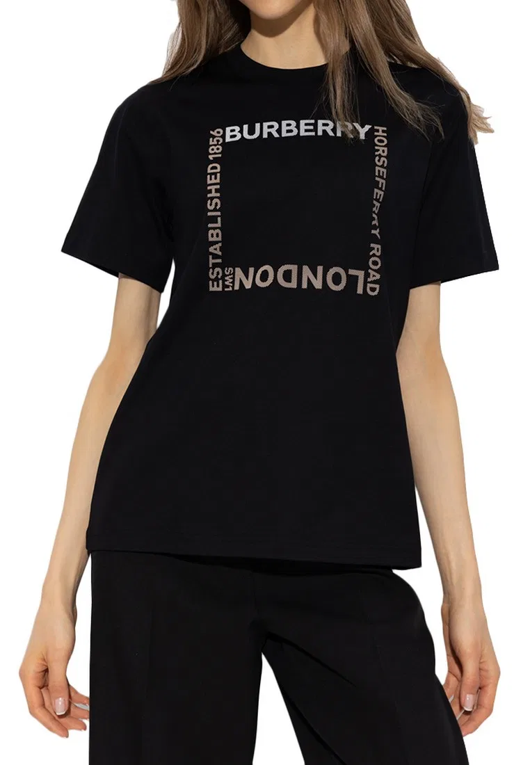 Футболка Burberry Horseferry Square Print, графический принт, черный — фото 4