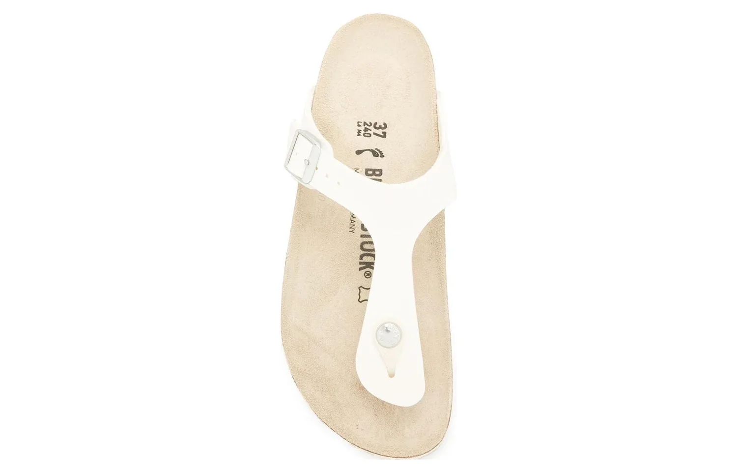 Birkenstock Gizeh Rubber Sole Abrasion Resistant Flip Flops Unisex White Brown — фото 4