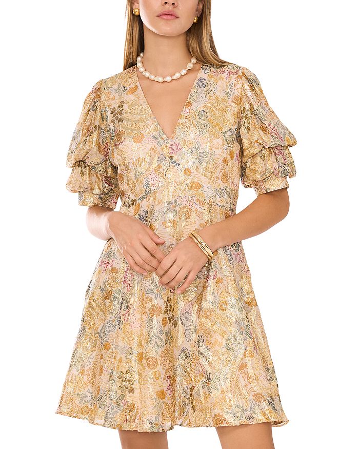 

Мини-платье с рукавами-фонариками 1.STATE, коричневый/бежевый