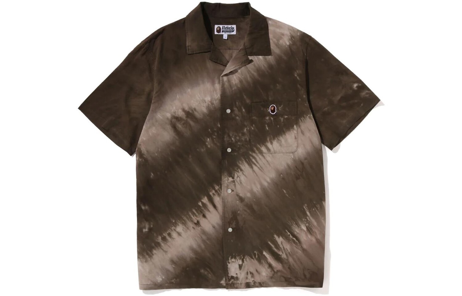 

Рубашка BAPE Ape Head One Point Tie Dye A Bathing Ape, серый