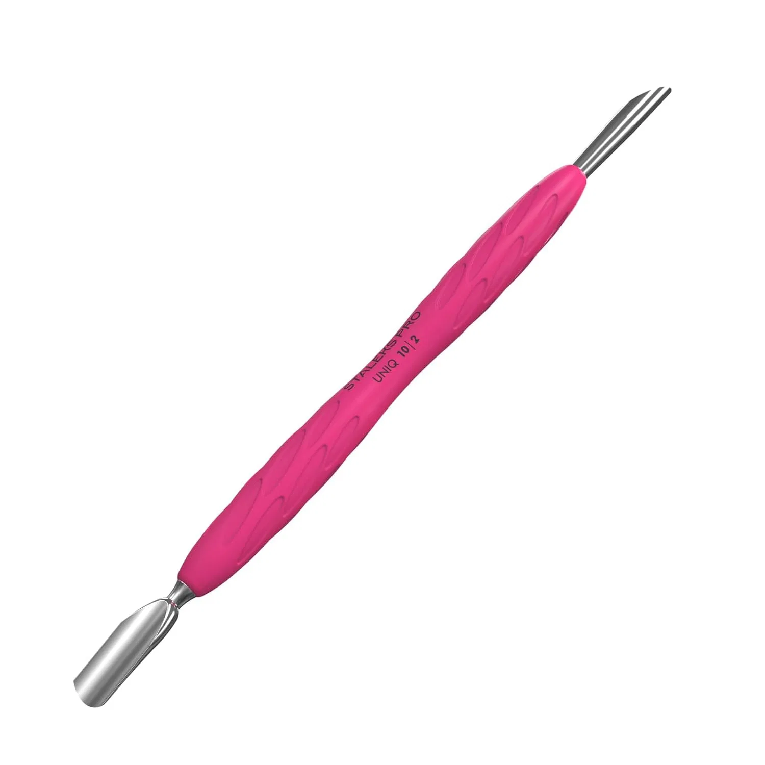 Двусторонний инструмент для маникюра STALEKS UNIQ PQ-10/2 с силиконовой ручкой ‎Staleks