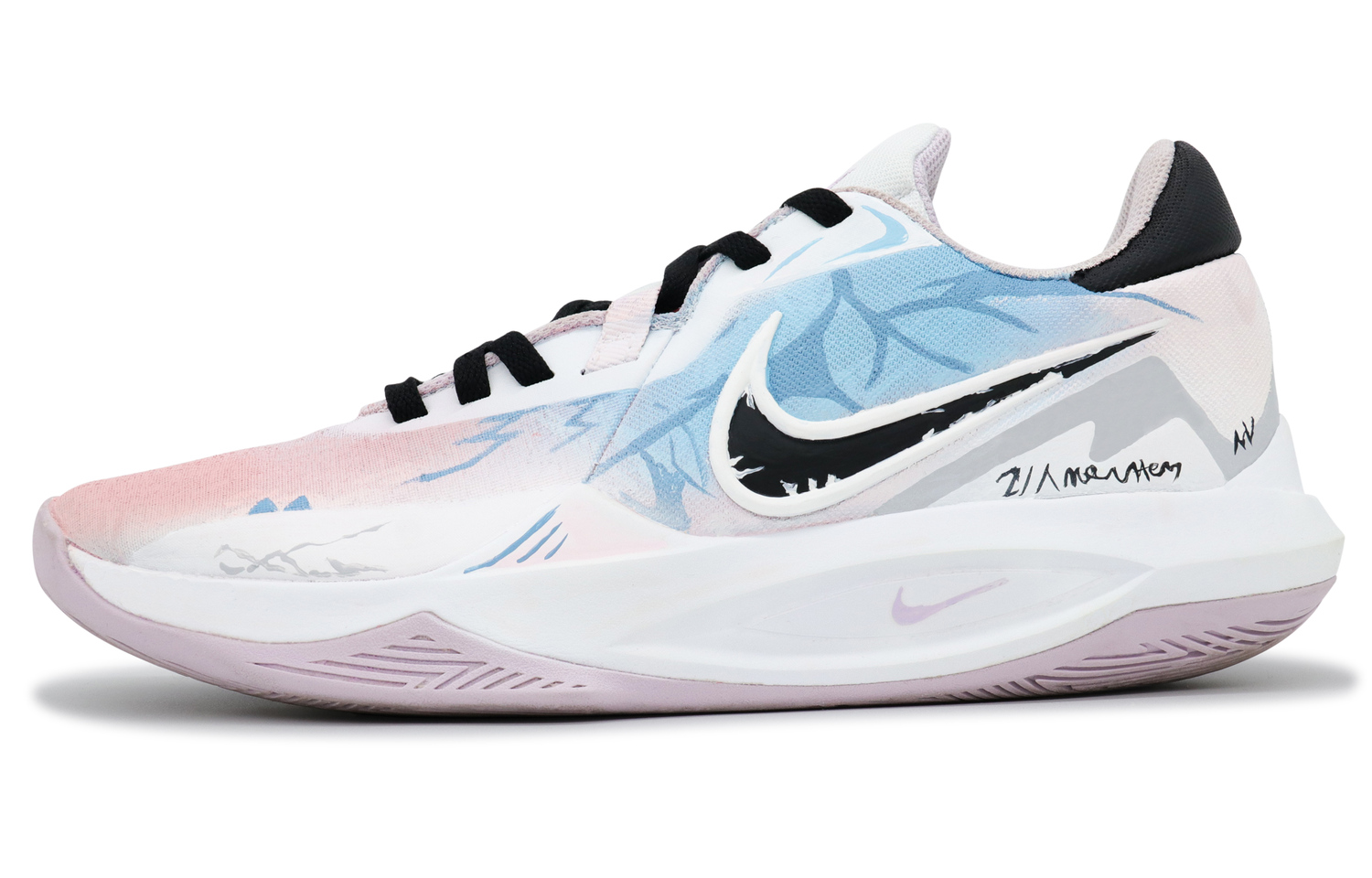 

Nike Precision 6 баскетбольные кроссовки мужские низкие Blue/Pink