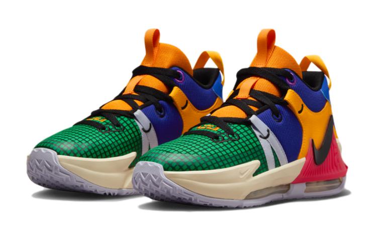 LeBron Witness 7 Multi-Color GS Nike, Ярко-фиолетовый/Чёрный/Кораллово-красный — фото 3
