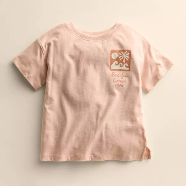 

Детская футболка свободного кроя с коротким рукавом 4–12 лет Little Co. By Lauren Conrad, цвет pink pacific coast