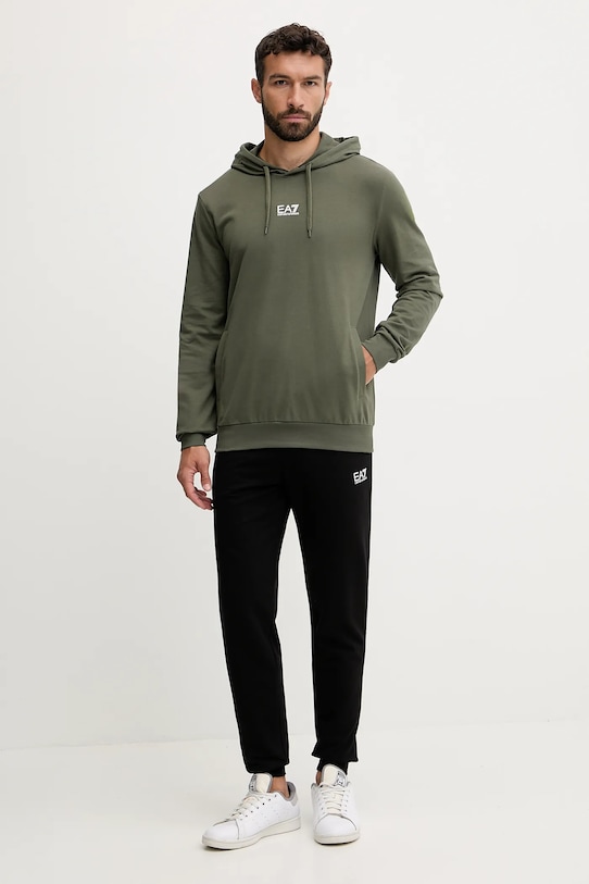 

Хлопковый спортивный костюм Ea7 Emporio Armani, зеленый