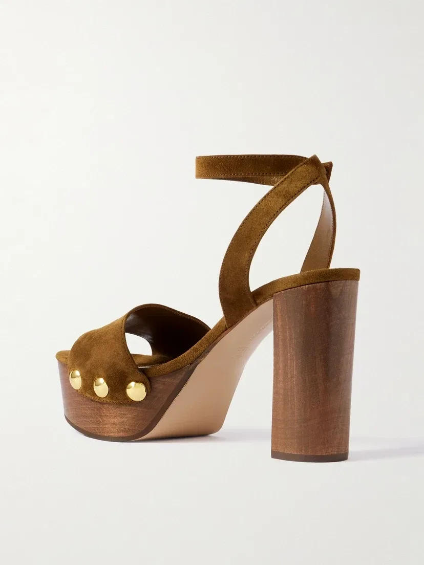 Замшевые босоножки 70 Gianvito Rossi, коричневый — фото 3