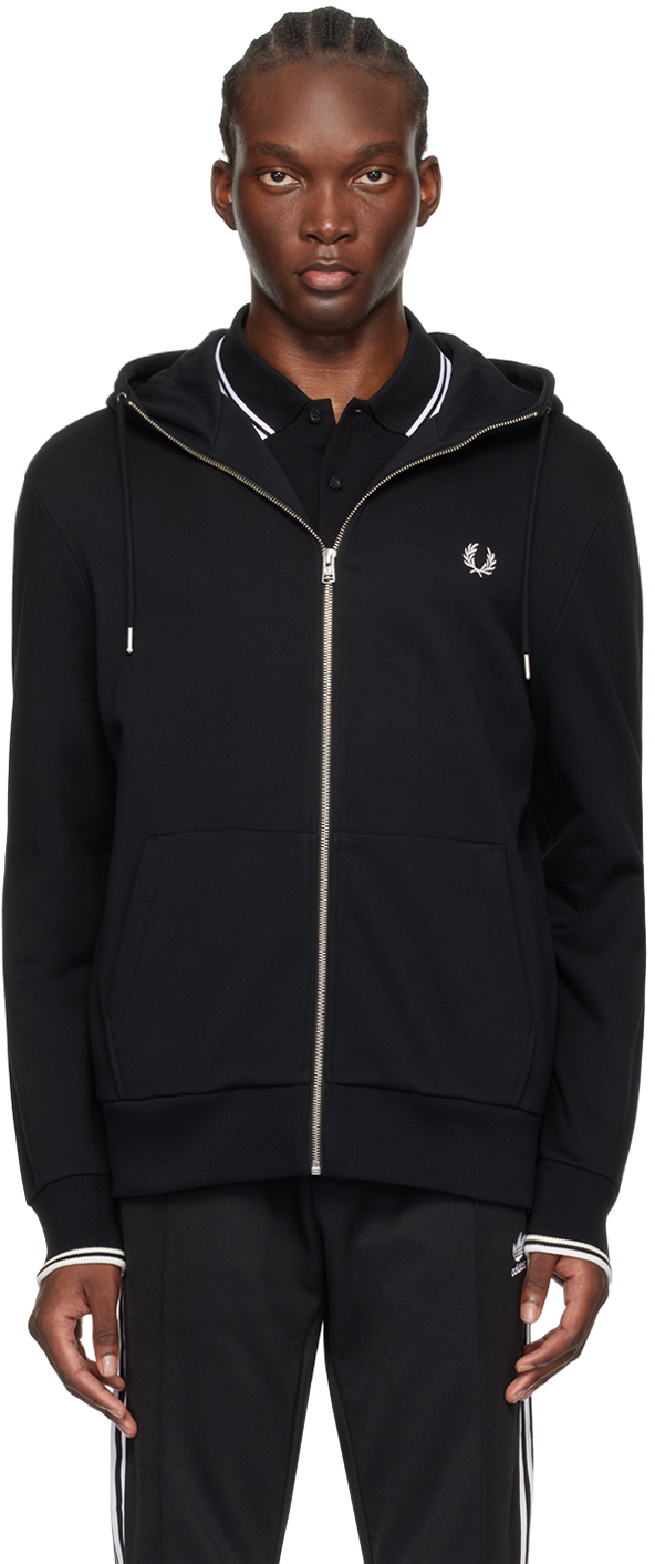 

Толстовка с капюшоном на молнии Fred Perry, черный