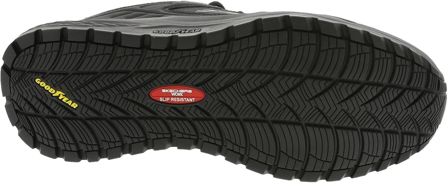 Мужские кроссовки Skechers Street Treader Sr на шнуровке с резиновой подошвой Goodyear, черный — фото 3