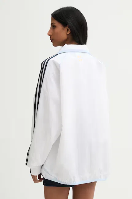 Блуза женская с надписью модель оверсайз Adidas Originals, белый — фото 3