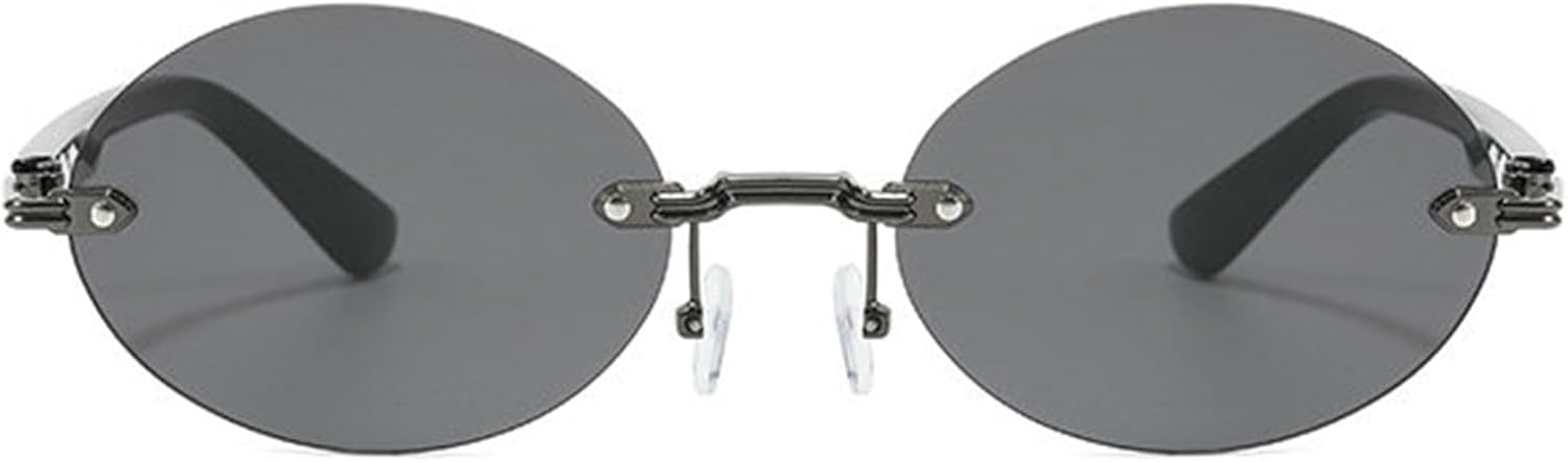 

Солнцезащитные очки Helena в овальной деревянной оправе без оправы, женские, в стиле 90-х, с прозрачными градиентными линзами и защитой от УФ-излучения UV400, мужские, в стиле панк, C2