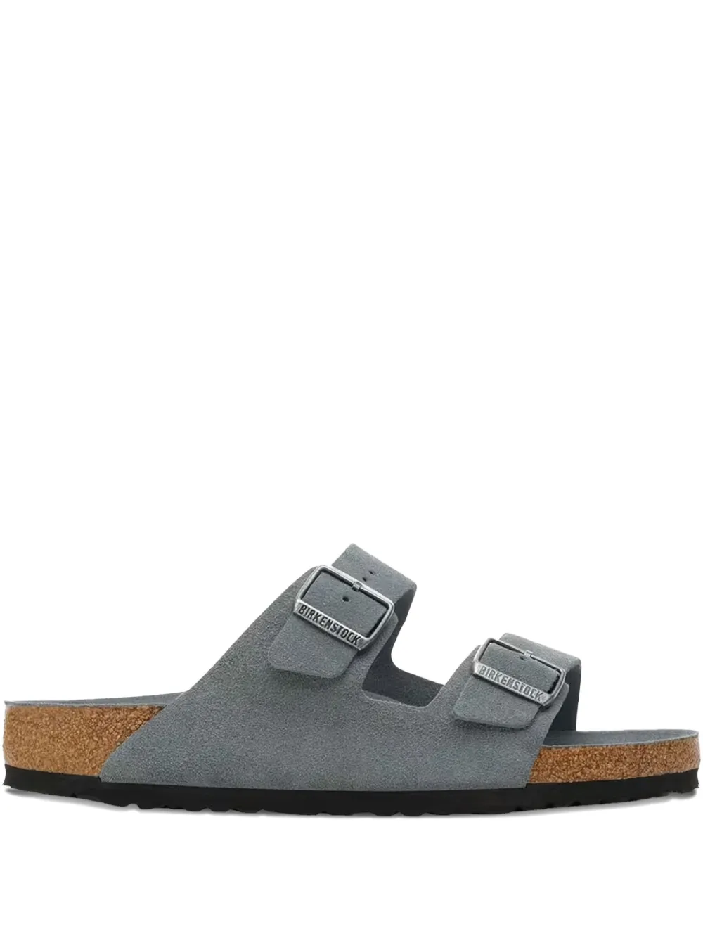Замшевые сандалии с двумя ремешками BIRKENSTOCK, серый