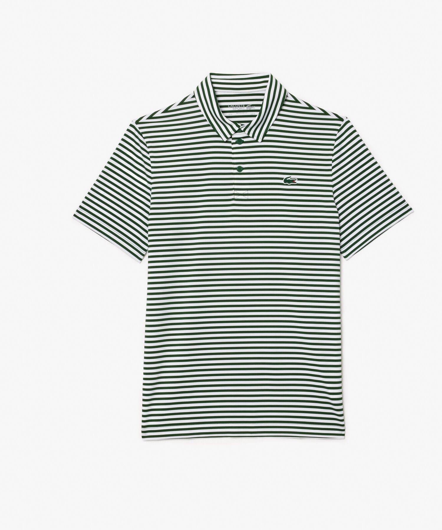Футболка-поло LACOSTE Ultra Dry, с полосками, защита UPF50+, Green — фото 3