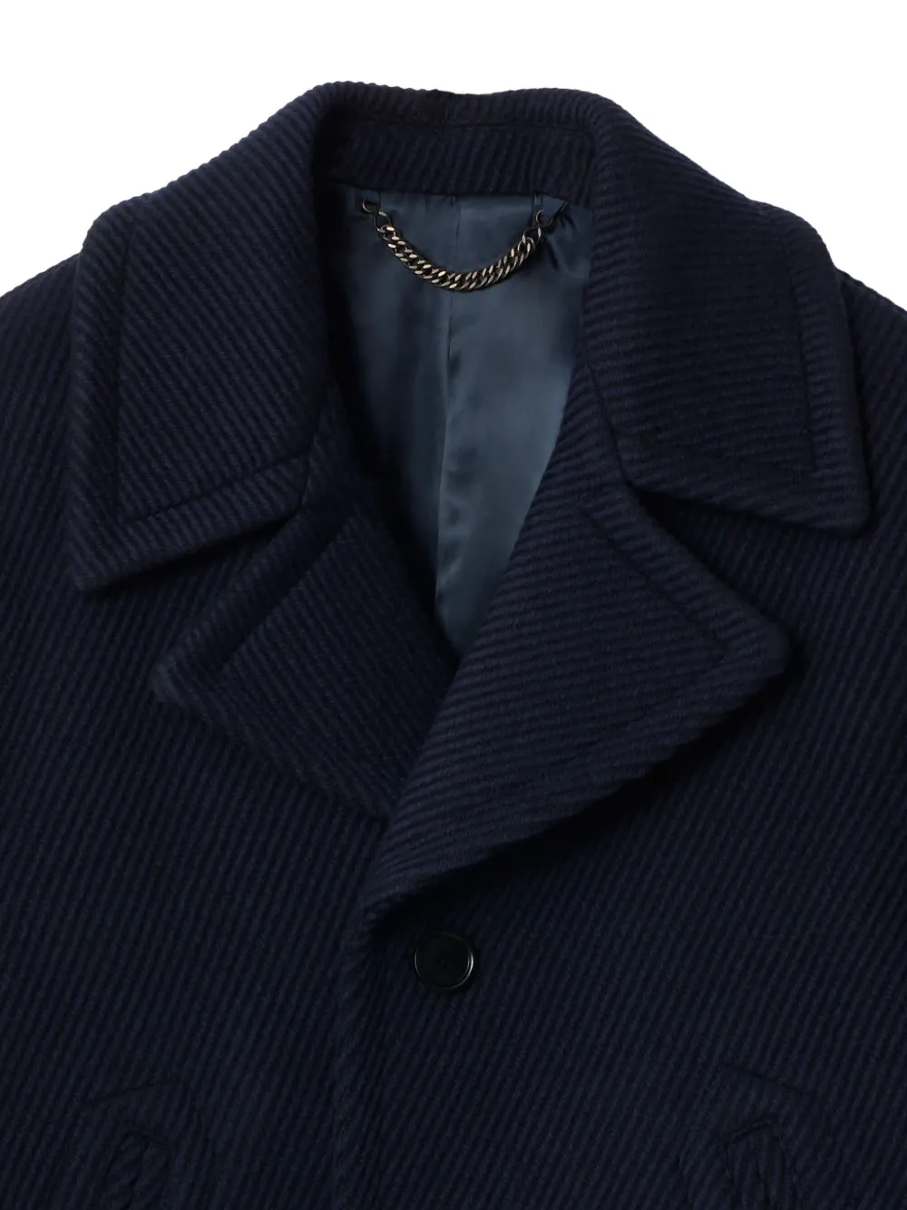 Пальто Burberry шерстяное, строгого кроя, синий — фото 2