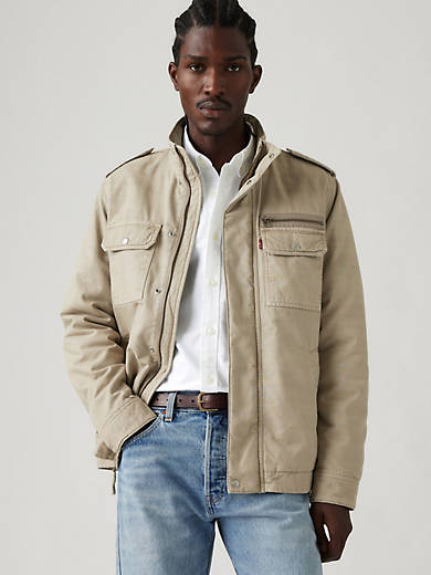 

Куртка Menlo Military Levi's, цвет Vintage Khaki - White