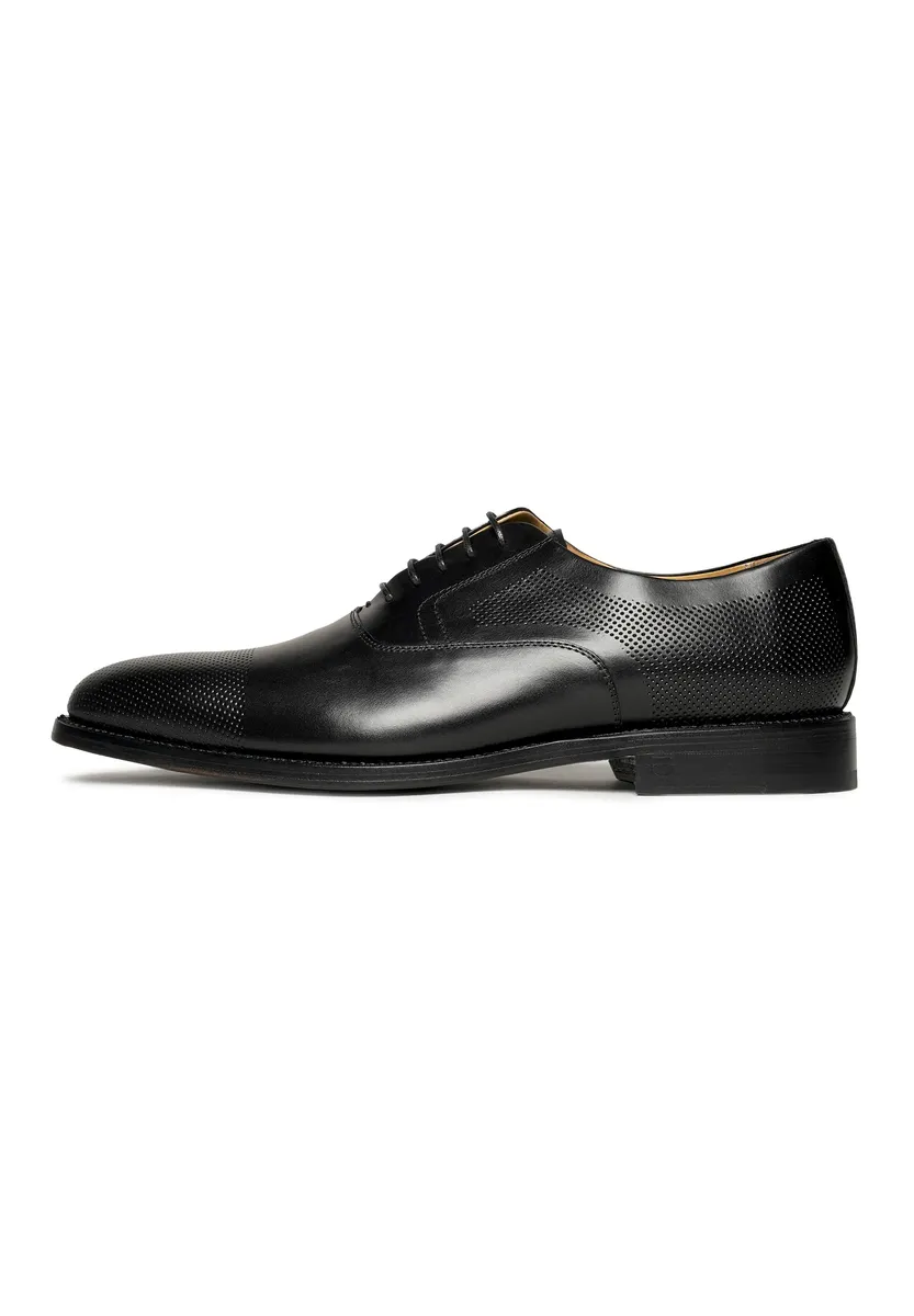 

Туфли Henry Stevens на шнуровке "Marshall CO business Shoes", мужские полуботинки кожаные ручной работы, костюмные туфли, черный
