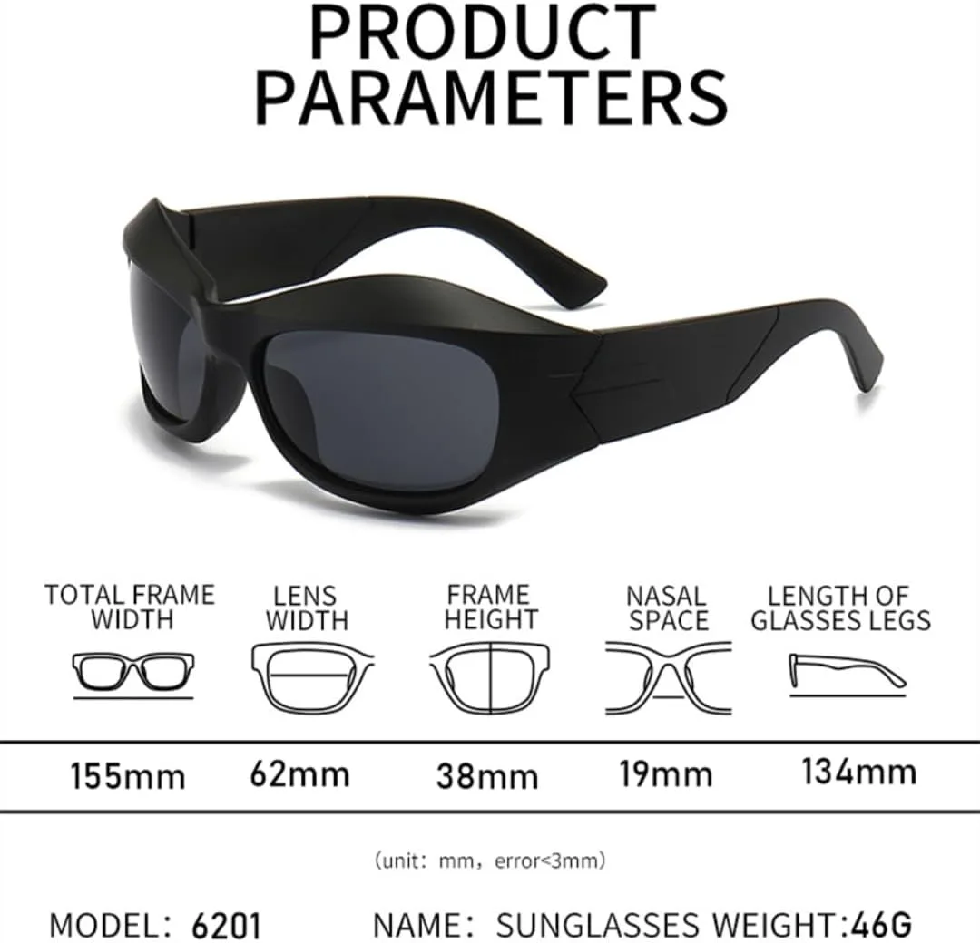 

Панк-солнцезащитные очки для женщин, большие спортивные очки для мужчин, роскошные цветные велосипедные очки с защитой от УФ-излучения UV400 TVTBBVV, Mirror