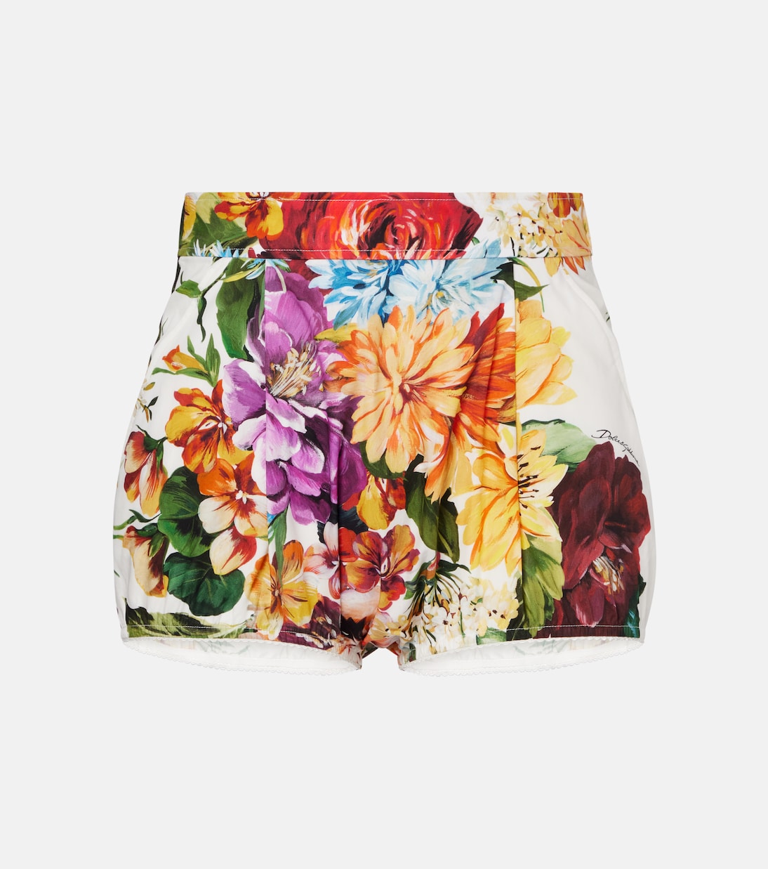 

Шорты из хлопкового поплина с цветочным принтом Dolce&Gabbana, B.Fiori Cret. F.Bco