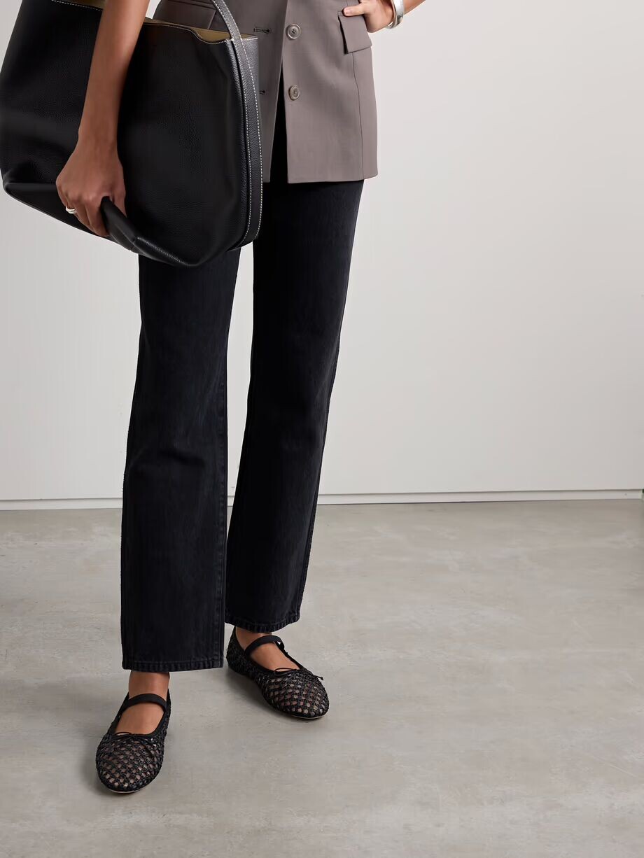 Балетки Mary Jane из рафии Leonie с отделкой в ​​рубчик Loeffler Randall, черный — фото 2