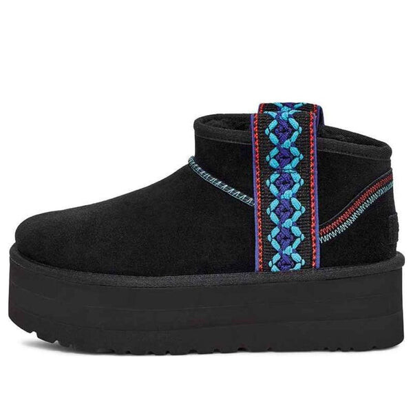 Кроссовки классические ультра мини плетеные plat Ugg, черный