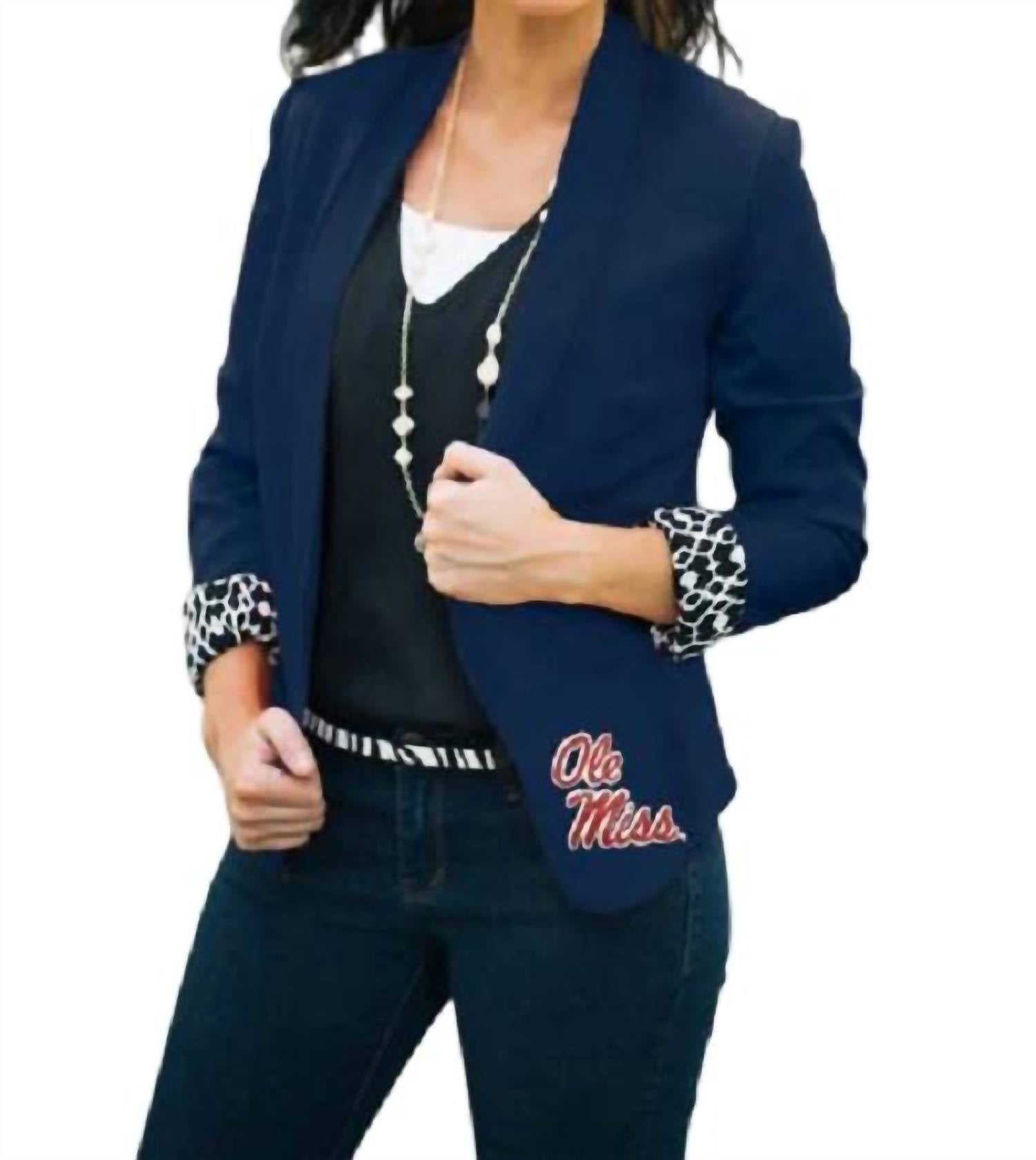 

Блейзер с логотипом Ole Miss Ikat в темно-синем цвете Gameday Couture
