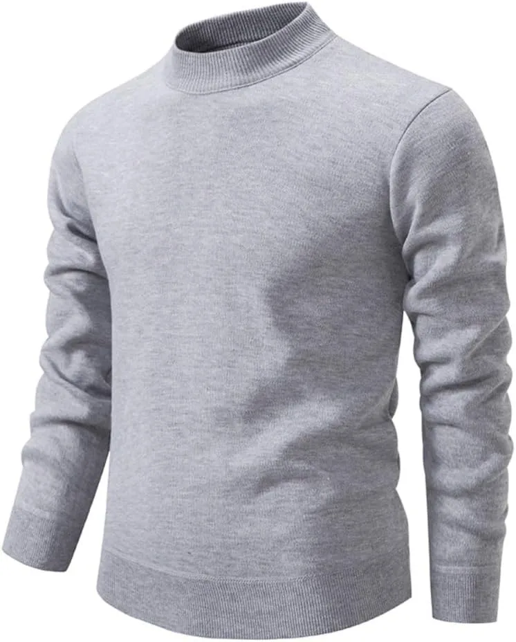 Мужской однотонный вязаный свитер Fall Winter Slim Thickened Casual Warm Pullover