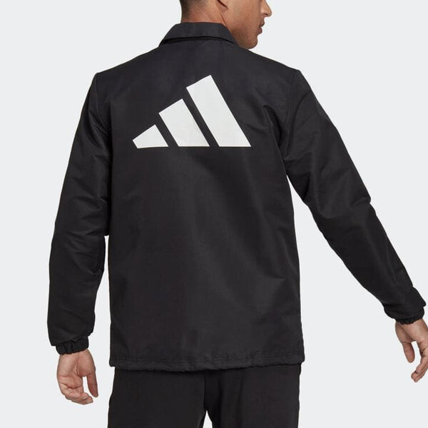 Куртка спортивная одежда future icon coach куртка однотонная с лацканами длинные рукава Adidas, черный — фото 3