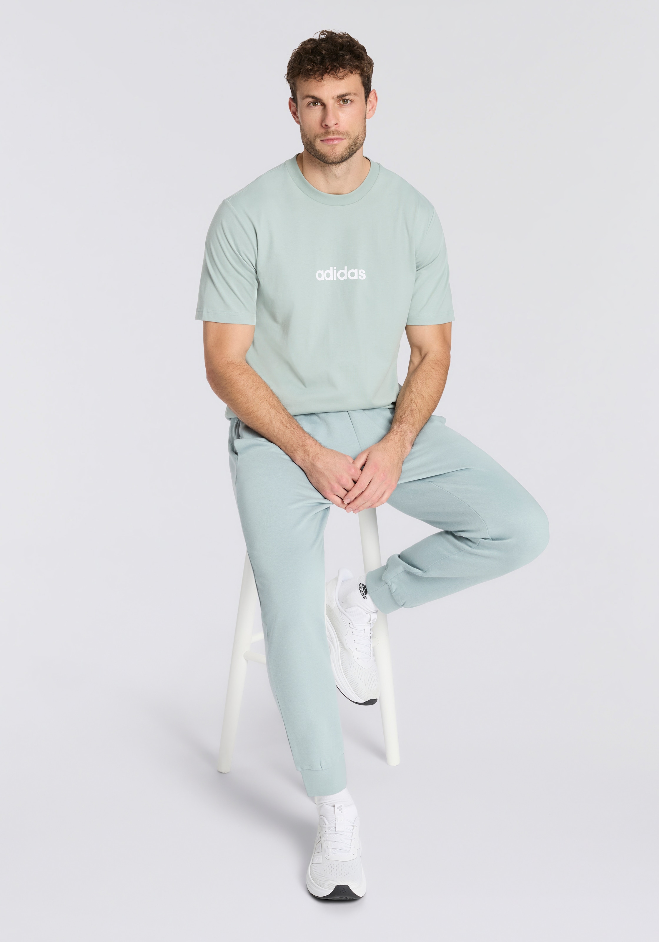 Adidas Sportswear Футболка Performance 'Essentials' в пастельно-голубом цвете — фото 3