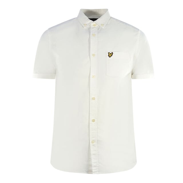 

Белая повседневная оксфордская рубашка с короткими рукавами Lyle & Scott, белый