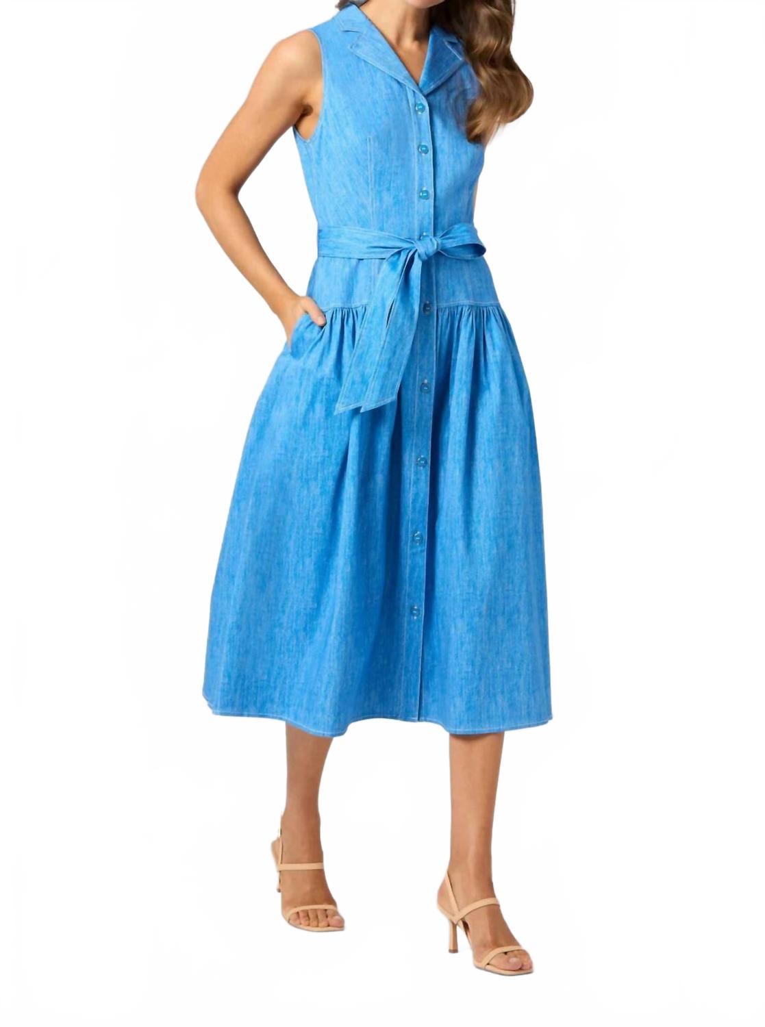 

Платье Ezra из меланжевой ткани шамбре Shoshanna, Chambray Melange