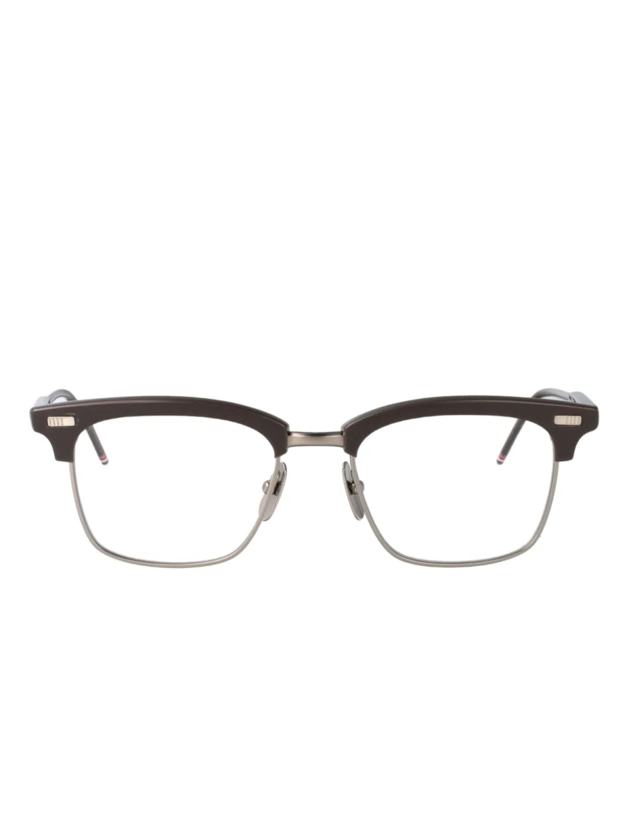 

Thom Browne Eyewear титановые прямоугольные очки, коричневый