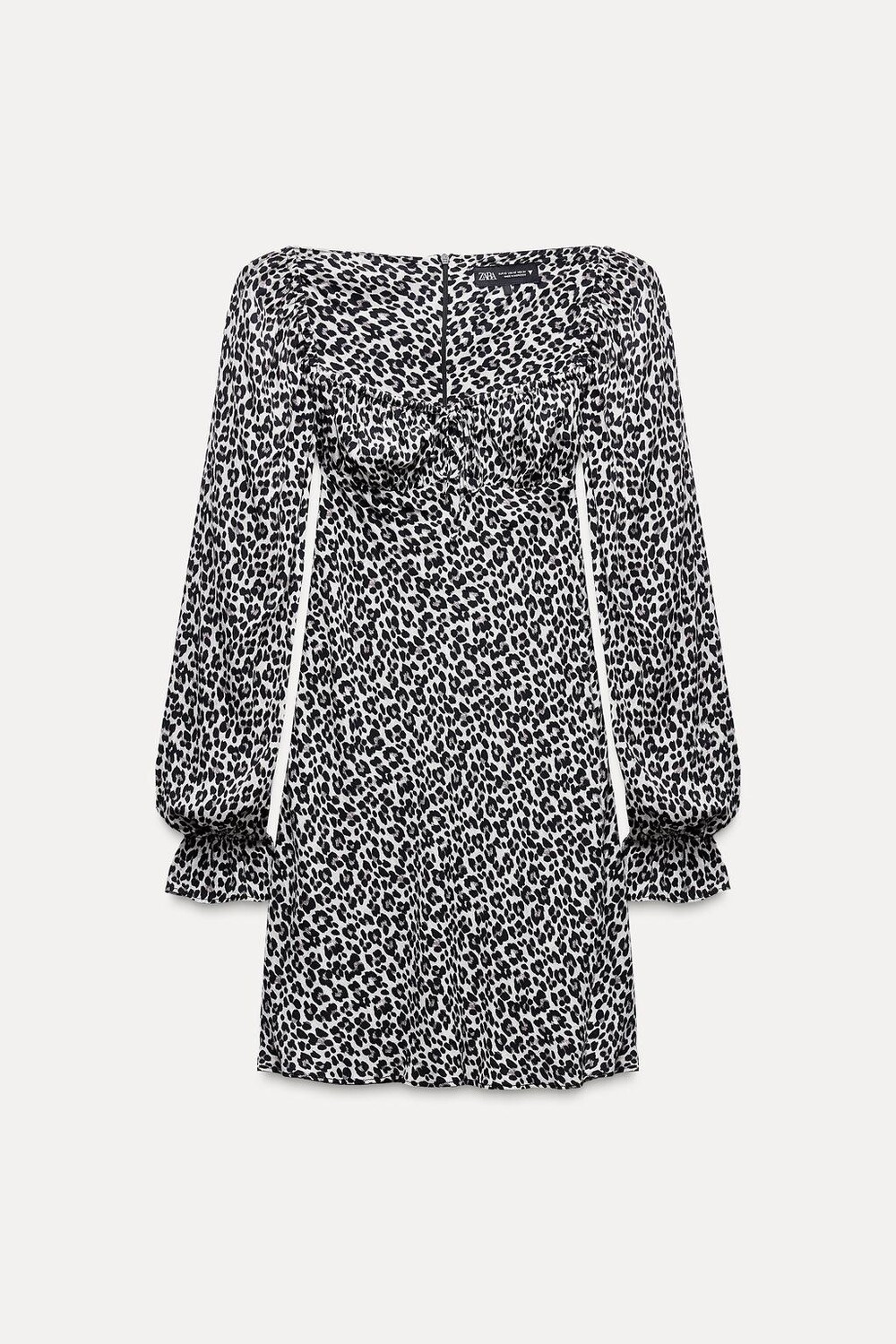

Платье с животным принтом ZARA, черный/белый