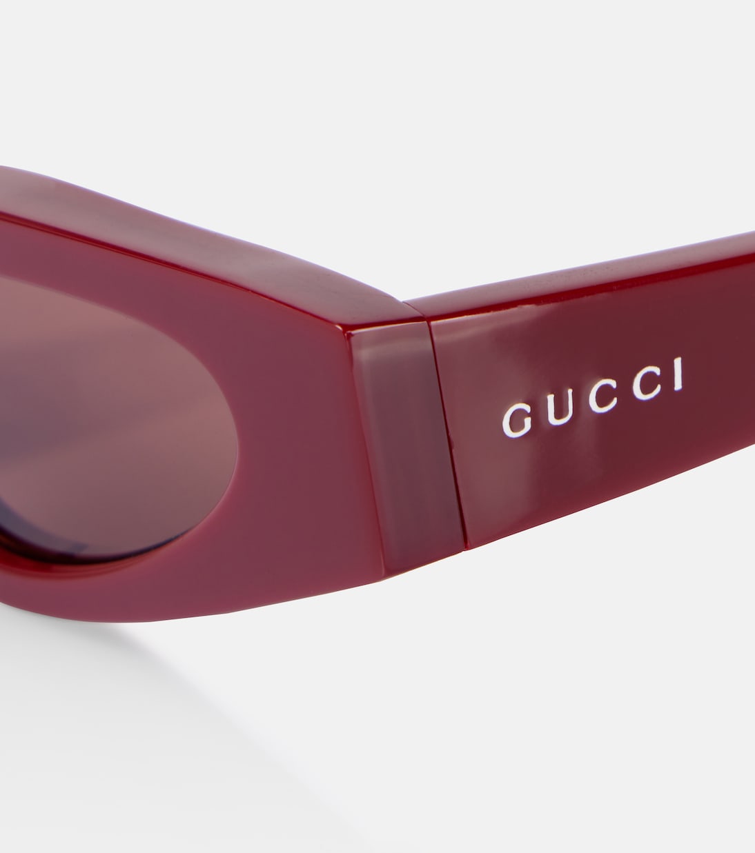 Солнцезащитные очки Logo cateye Gucci, Burgundy-Burgundy-Brown — фото 2