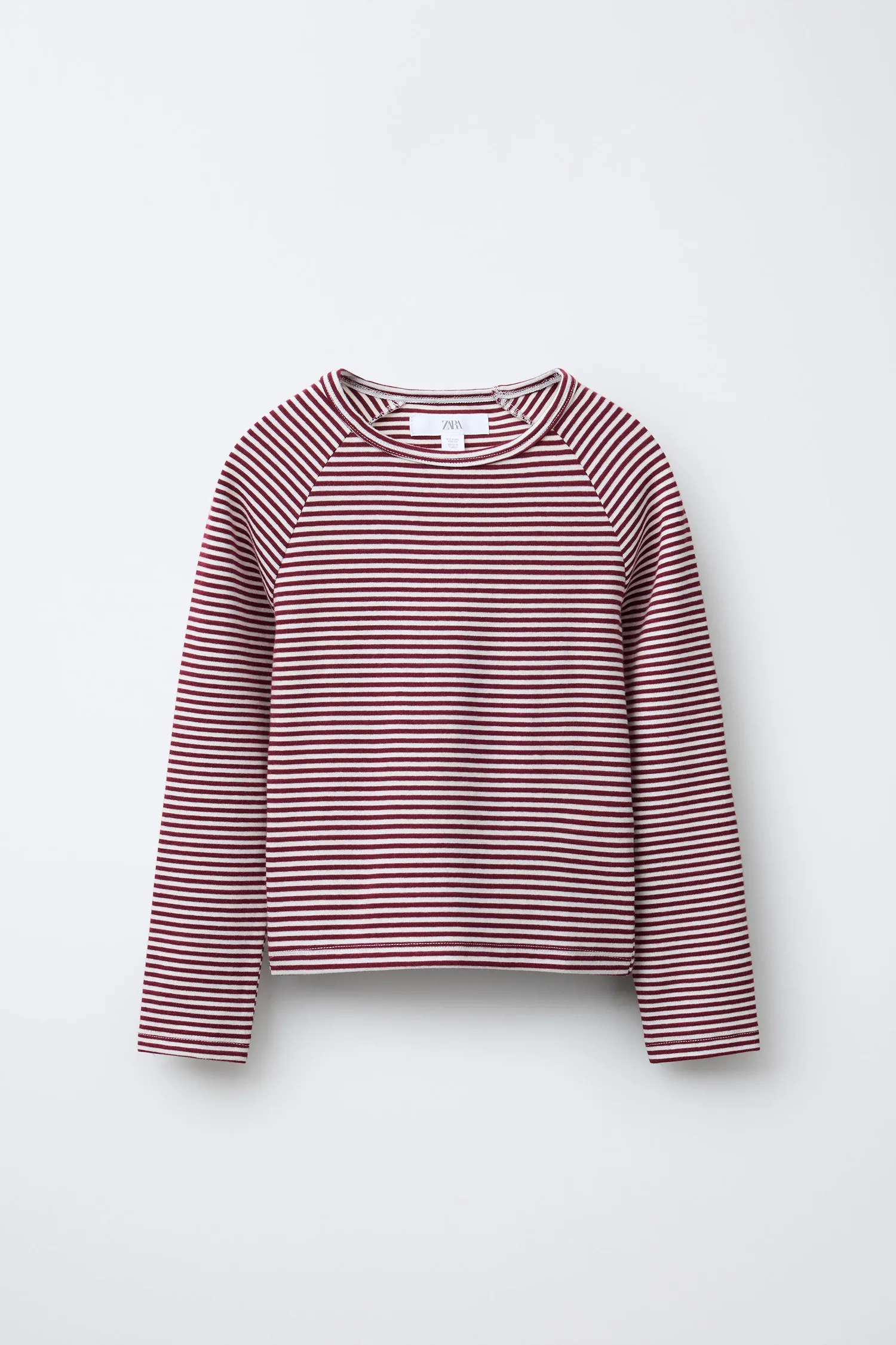 Полосатая футболка с модалом Zara, белый/красный
