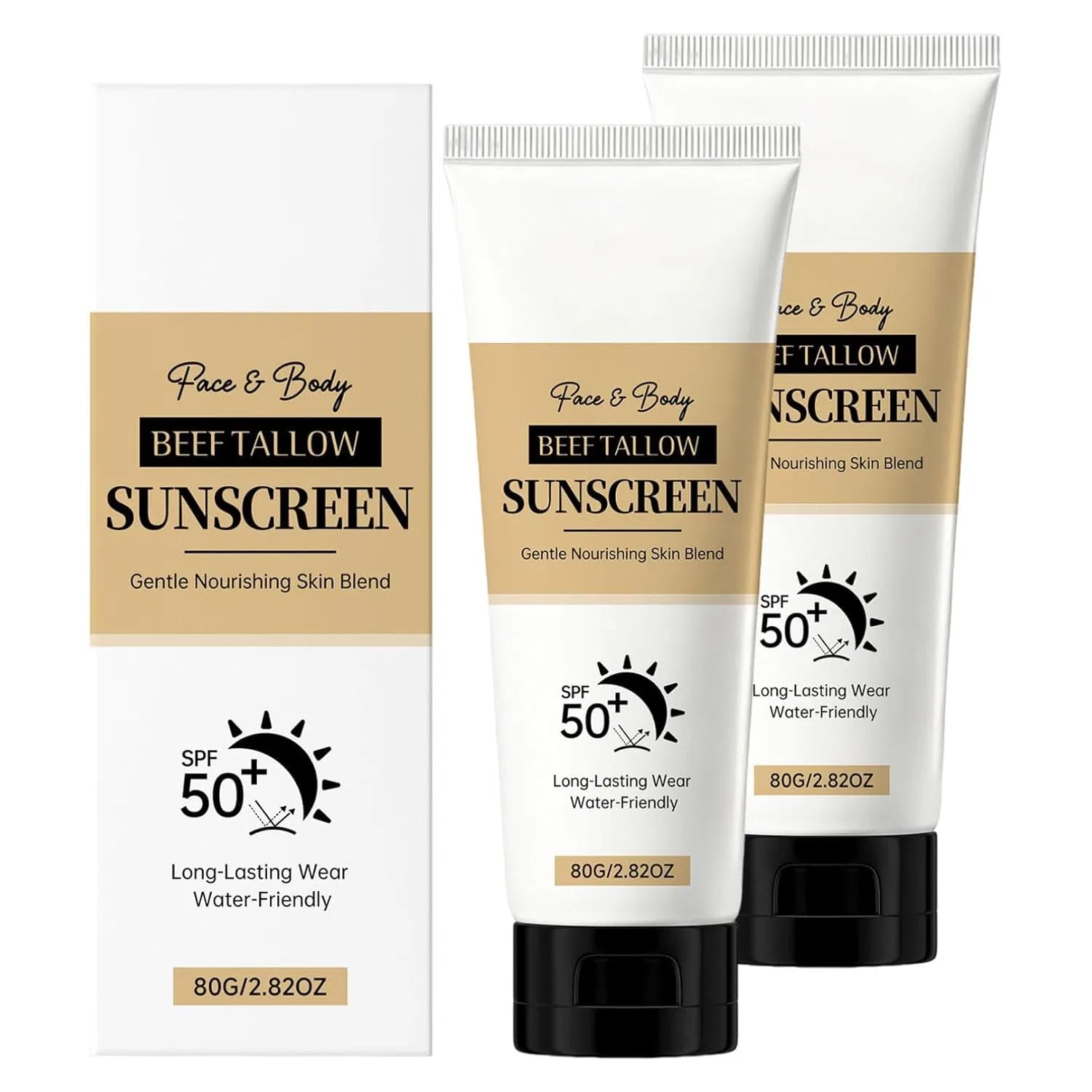 Увлажняющий солнцезащитный крем SPF 50 Generisch, 2 Pieces.