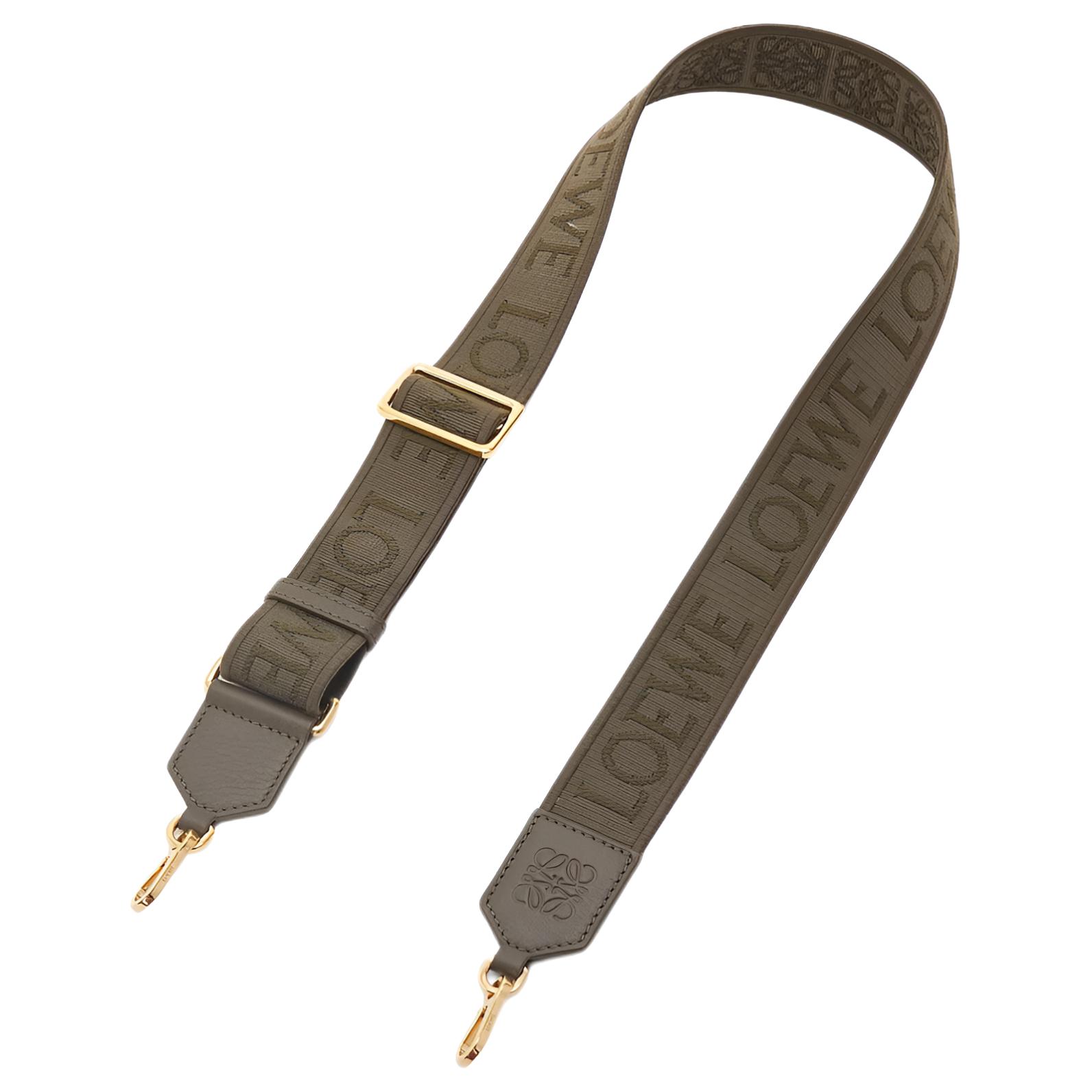 

LOEWE Ремень для сумки из жаккардовой ткани с коровьей кожей Women's Dark Khaki Green