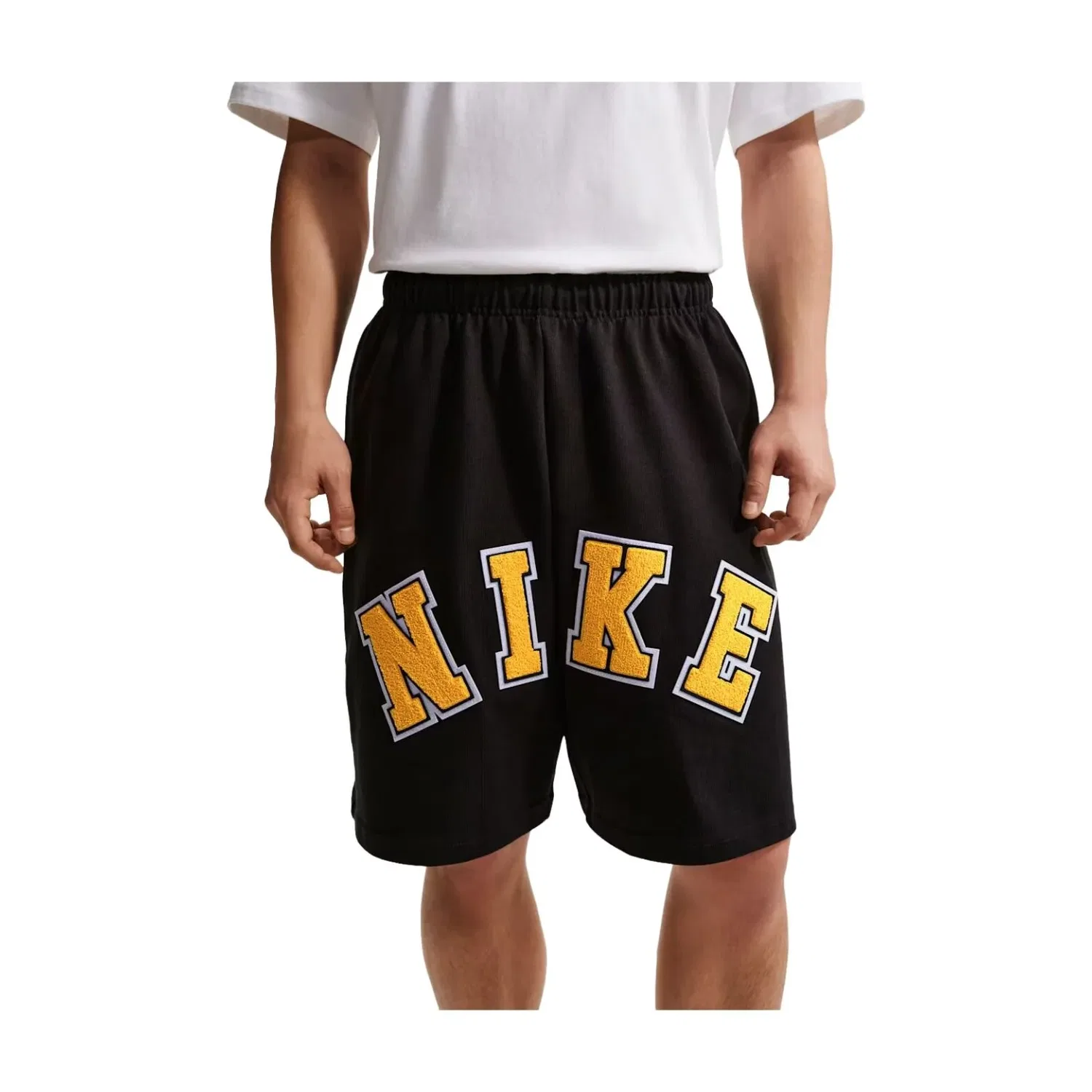 Шорты Nike Life Midweight Shorts 'Black University Gold' IF2236-010, черный — фото 2